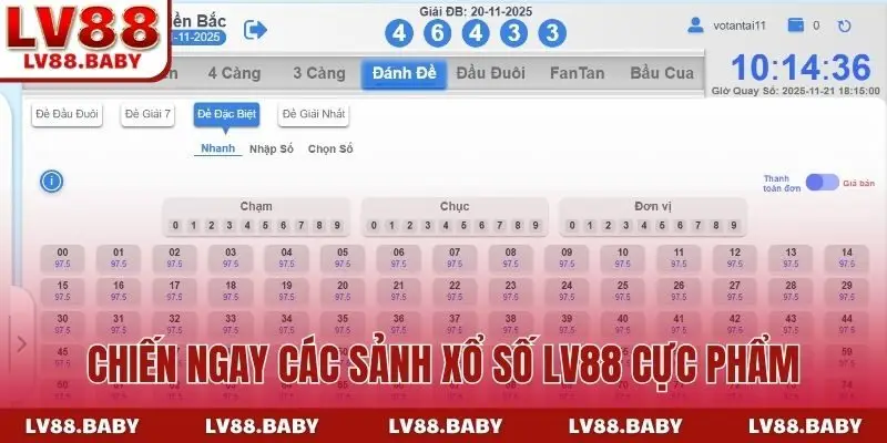 Chiến ngay các sảnh xổ số LV88 cực phẩm