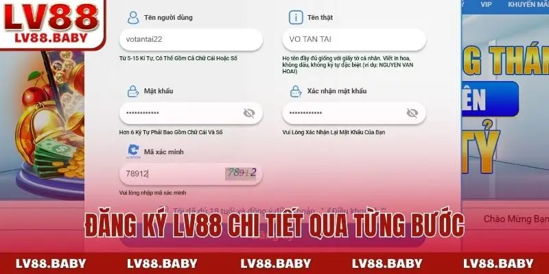 Đăng ký LV88 chi tiết qua từng bước