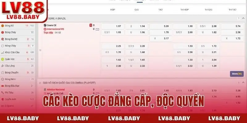 Các kèo cược đẳng cấp, độc quyền