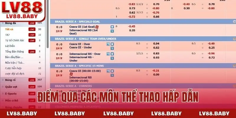 Điểm qua các môn thể thao hấp dẫn